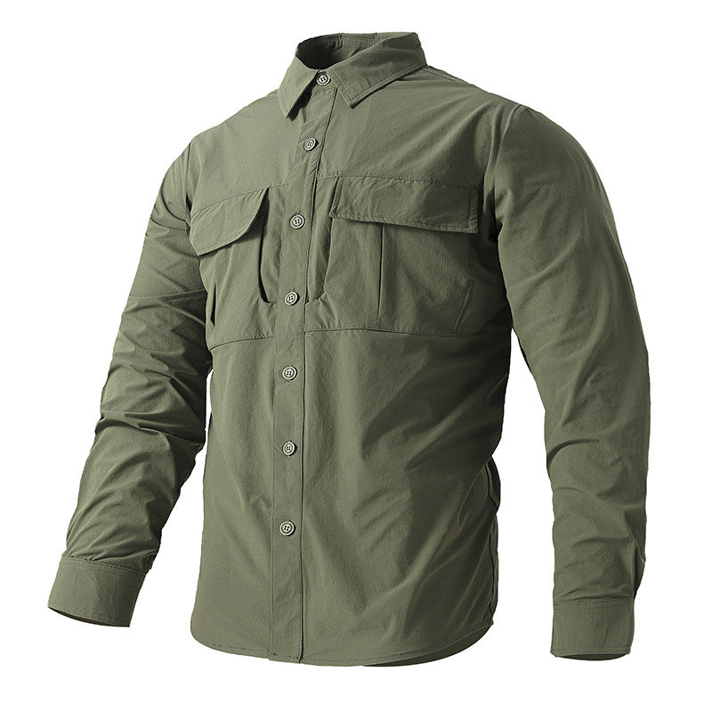 Herren Leichte Hemdenjacke im Utility‑Stil mit aufgesetzten Brustklappen und Knopfleiste Nord Taschen
