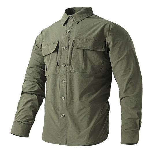 Herren Leichte Hemdenjacke im Utility‑Stil mit aufgesetzten Brustklappen und Knopfleiste Nord Taschen