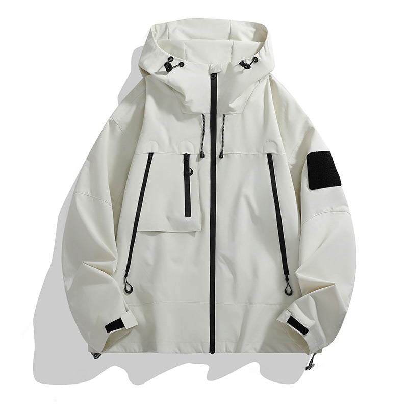 Herren technische Outdoor-Jacke mit verstellbarem Kapuzendesign und multifunktionalen Taschen
