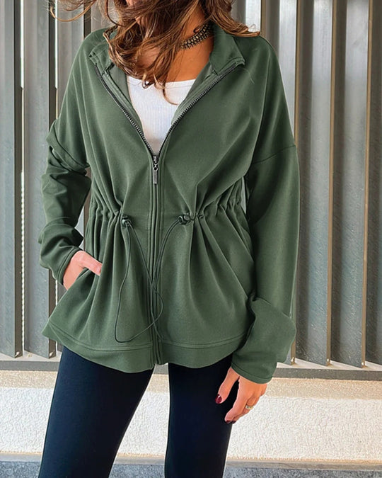 Damen Modische Sportjacke mit Taillenregulierung Nord Taschen