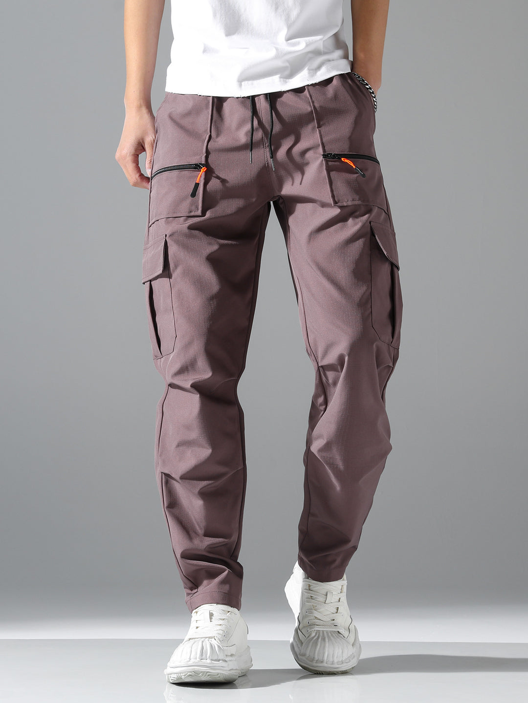 Herren Utility-Cargohose mit Reißverschlusstaschen, Tunnelzugbund & vorgeformten Kniepartien Nord Taschen