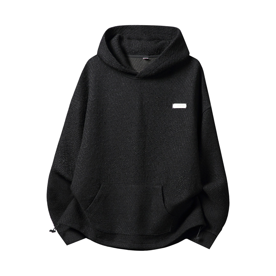 Unisex Oversize-Kapuzenpullover mit hohem Schalkragen und zweifarbiger Struktur Nord Taschen