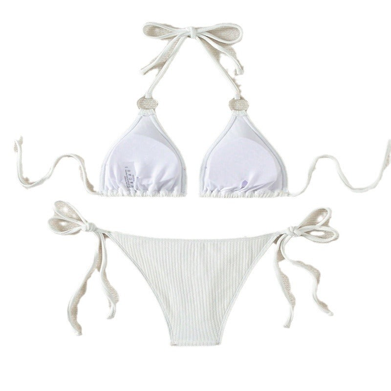 Damen Triangel-Bikini mit raffinierten Ringen und verstellbaren BindNord Taschenändern Nord Taschen