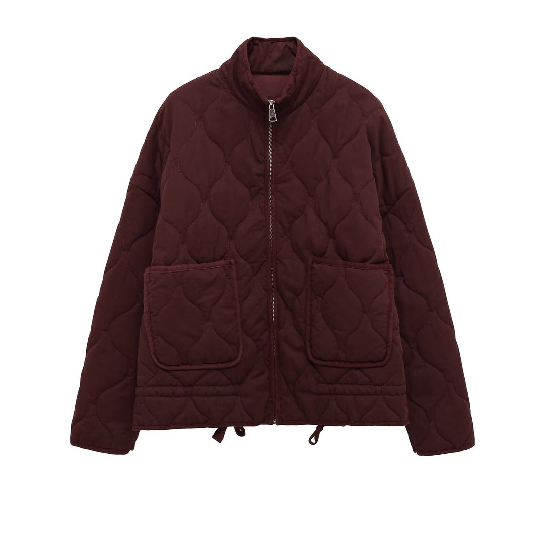 Damen Steppjacke mit Stehkragen, Kissensteppung und Tunnelzug Nord Taschen