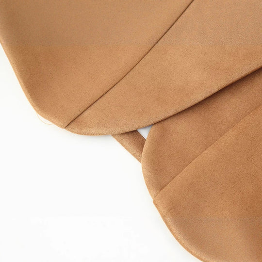 Damen Kurzblazer aus Wildlederoptik mit Schalkragen und abgerundetem Saum Nord Taschen