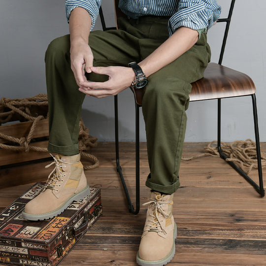 Herren Baumwoll‑Twill Chino im Relaxed‑Tapered Schnitt mit Kordelzugbund und aufgesetzten Taschen Nord Taschen