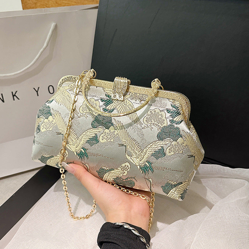 Damen Clutch mit filigranem Vogel-Motiv Nord Taschen