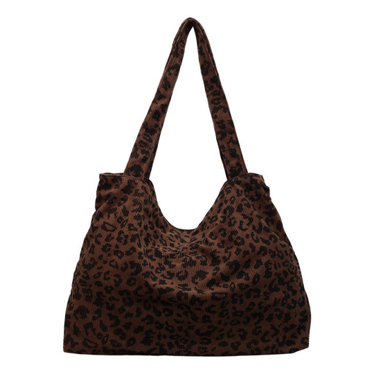 Damen trendige Hobo-Tasche aus strukturiertem Material mit Leopardenmuster Nord Taschen