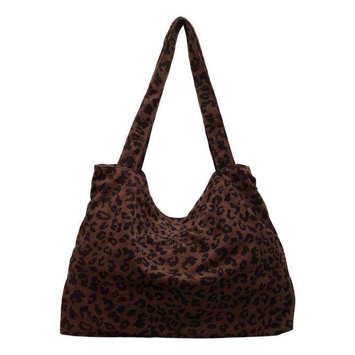 Damen trendige Hobo-Tasche aus strukturiertem Material mit Leopardenmuster Nord Taschen
