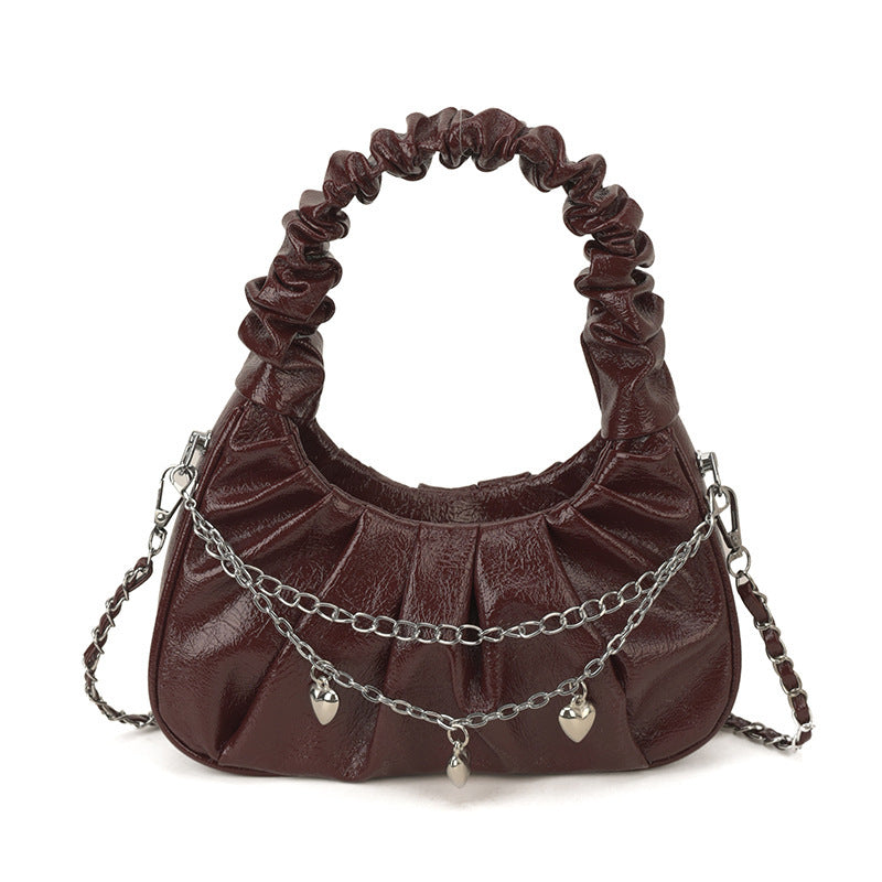 Damen Designer Umhängetasche mit elastischem Trageriemen und Funkelelementen Nord Taschen