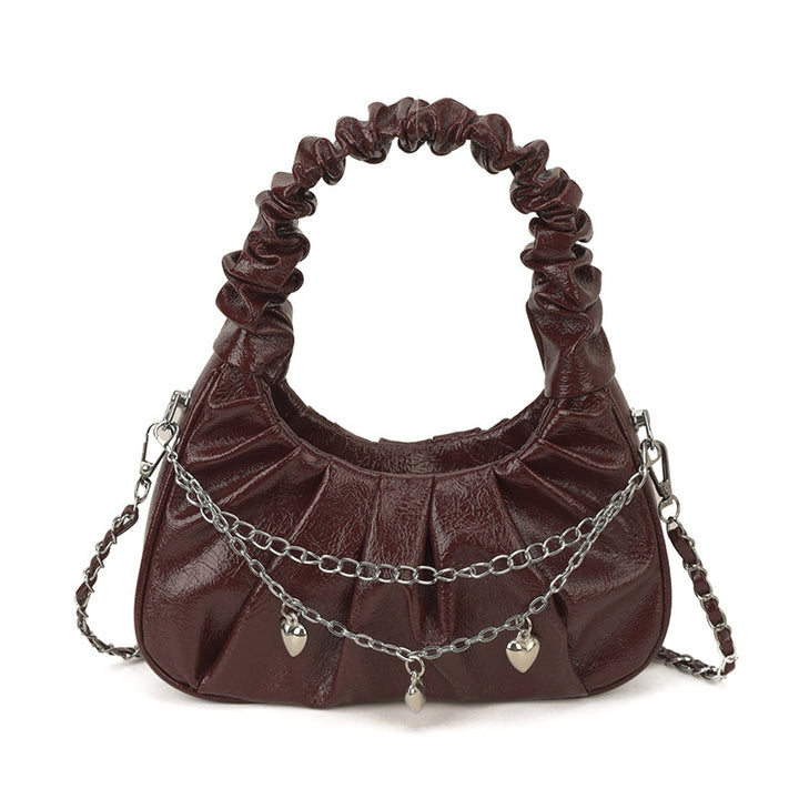Damen Designer Umhängetasche mit elastischem Trageriemen und Funkelelementen Nord Taschen