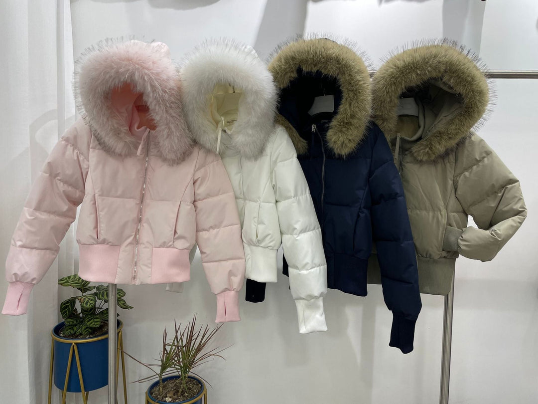 Warm Leicht Gesteppt Abnehmbare Kapuze Winterjacke Damen | Nord Taschen