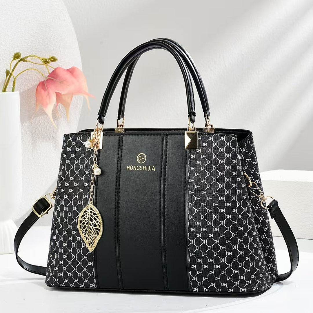 Damen elegante Handtasche mit luxuriösem Monogramm und abnehmbarem Schulterriemen Nord Taschen