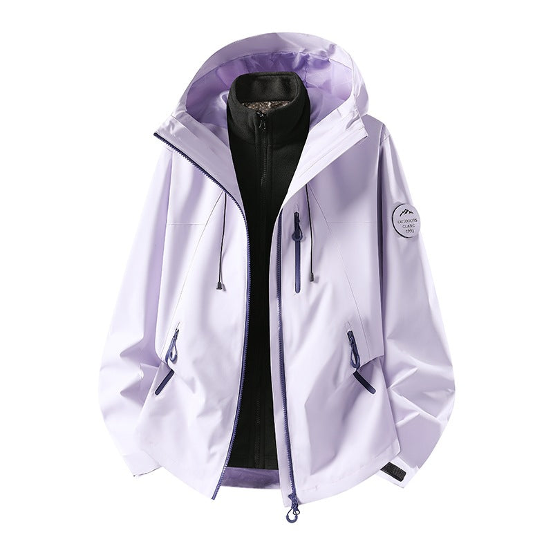 Herren Zweiteilige wasserdichte Outdoorjacke mit abnehmbarer Fleece‑Innenjacke und versiegelten Nähten Nord Taschen