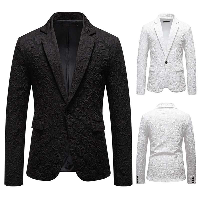 Herren strukturiertes Business-Sakko mit floraler Jacquardstruktur und Slim-Fit Nord Taschen