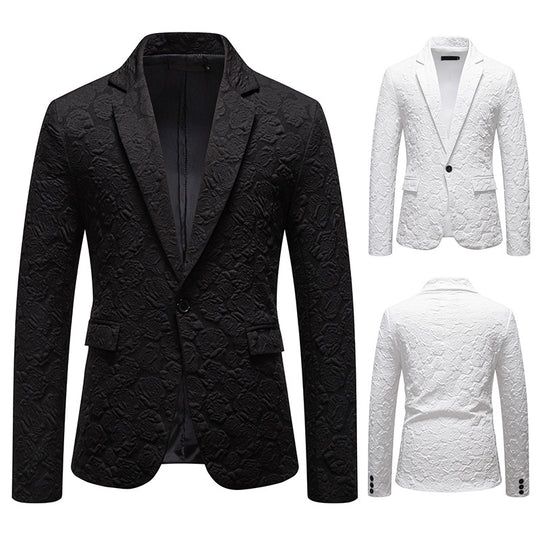 Herren strukturiertes Business-Sakko mit floraler Jacquardstruktur und Slim-Fit Nord Taschen