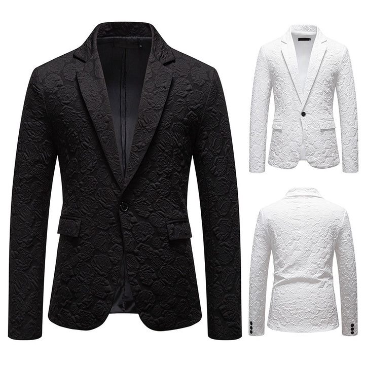 Herren strukturiertes Business-Sakko mit floraler Jacquardstruktur und Slim-Fit Nord Taschen
