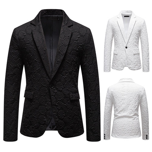 Herren strukturiertes Business-Sakko mit floraler Jacquardstruktur und Slim-Fit Nord Taschen
