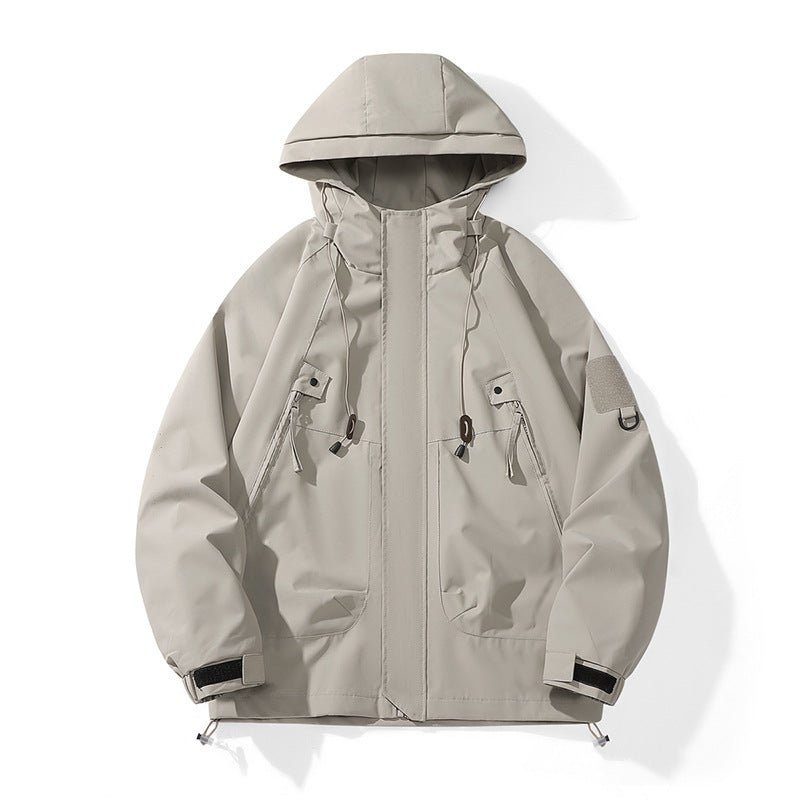 Damen technische Outdoor-Jacke mit verstellbarem Kapuzendesign und praktischen Taschen