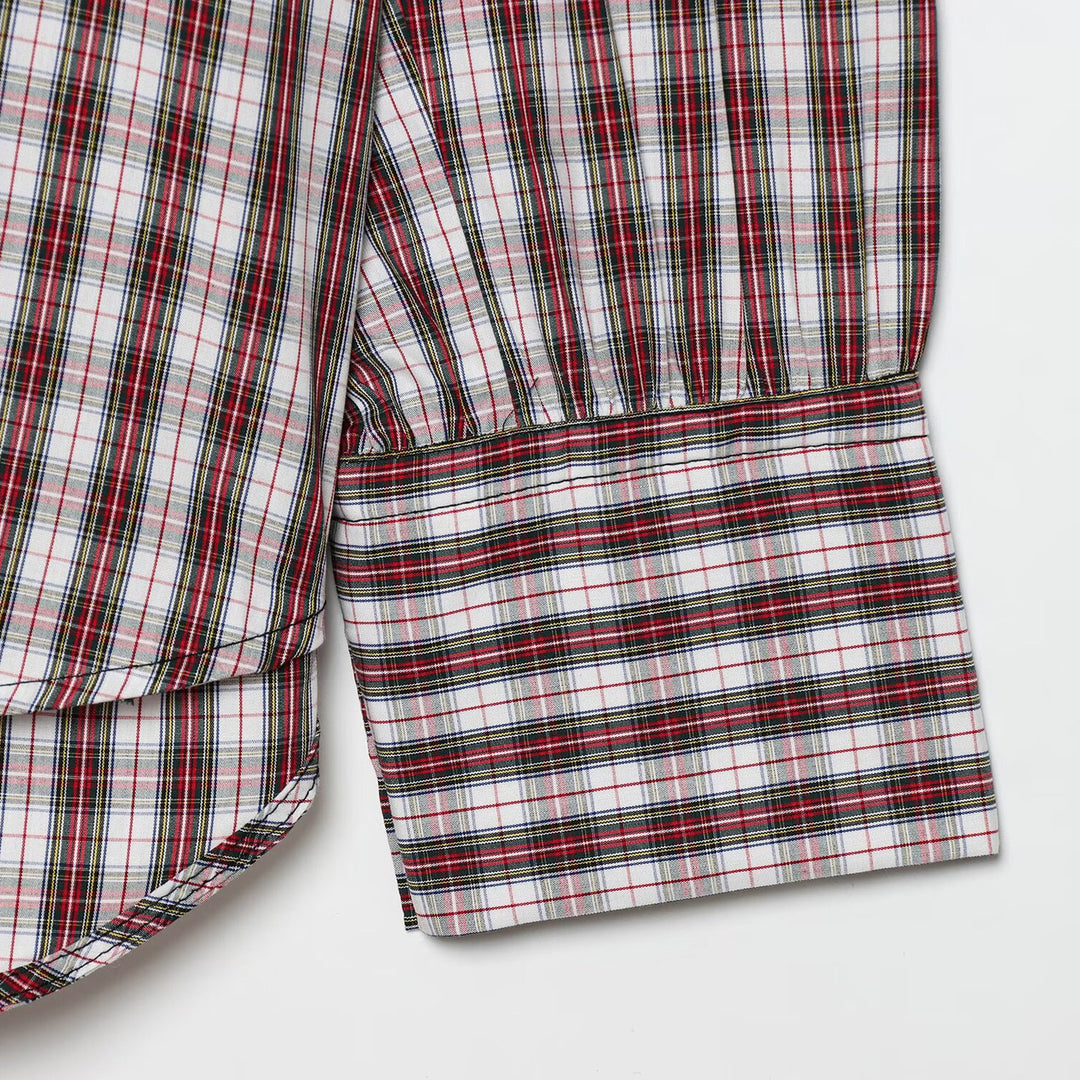 Damen Oversize-Karobluse mit Hemdkragen und abgerundetem Saum Nord Taschen