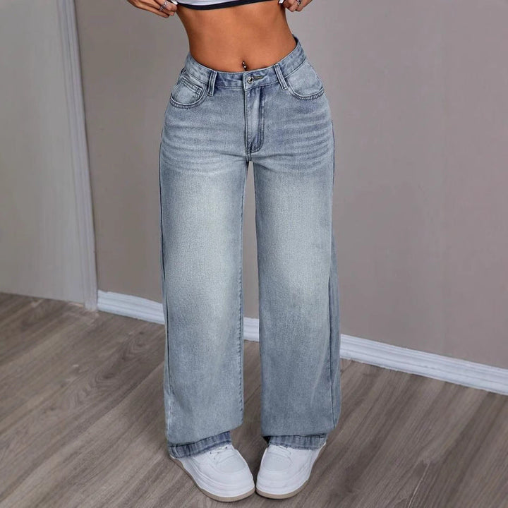Damen Weite Jeanshose im Vintage-Stil