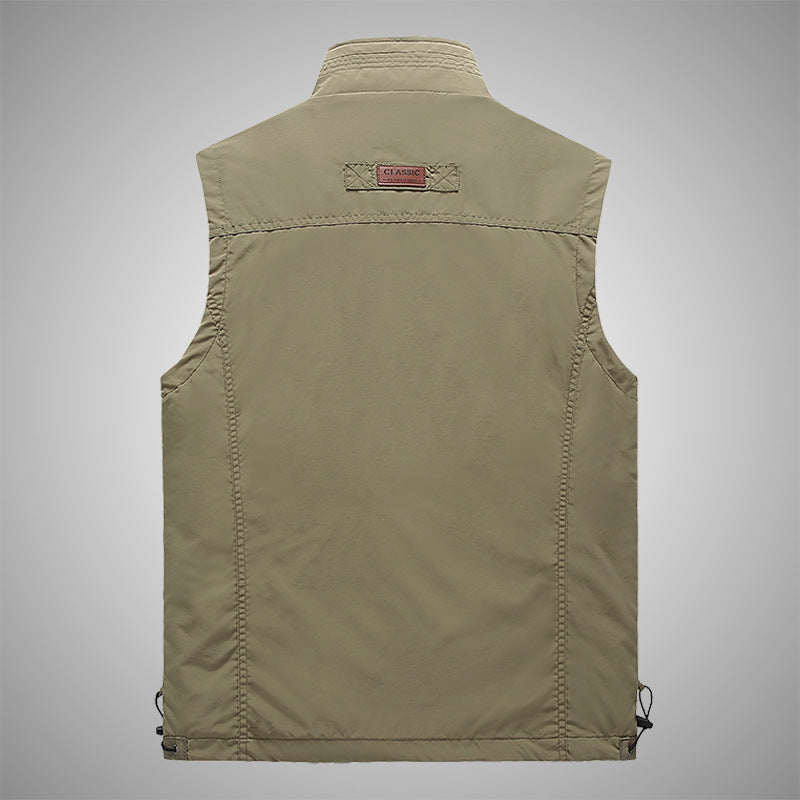 Herren Multifunktionale Utility-Weste mit Stehkragen, Reißverschlusstaschen und atmungsaktivem Meshfutter Nord Taschen