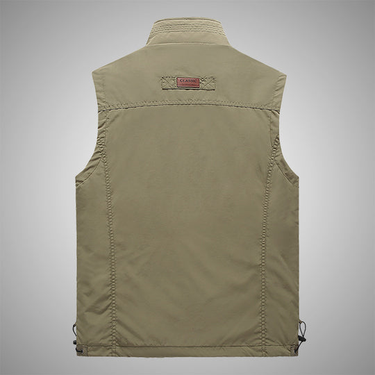 Herren Multifunktionale Utility-Weste mit Stehkragen, Reißverschlusstaschen und atmungsaktivem Meshfutter Nord Taschen