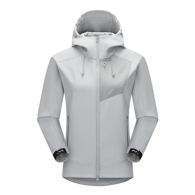Herren Softshell-Trekkingjacke mit Kapuze atmungsaktiv winddicht dehnbar Nord Taschen