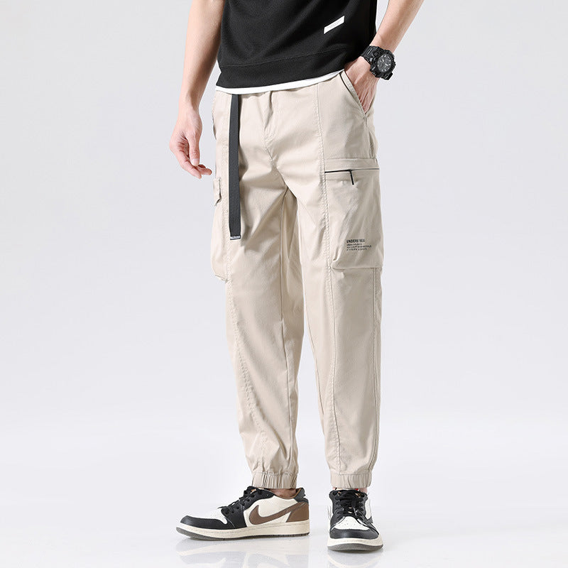 Herren Leichte Utility-Cargohose im Joggerstil mit integriertem Gürtelband und Reißverschlusstaschen Nord Taschen