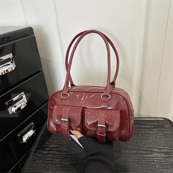 Damen elegante Handtasche mit praktischer Doppel-Riemen-Optik Nord Taschen