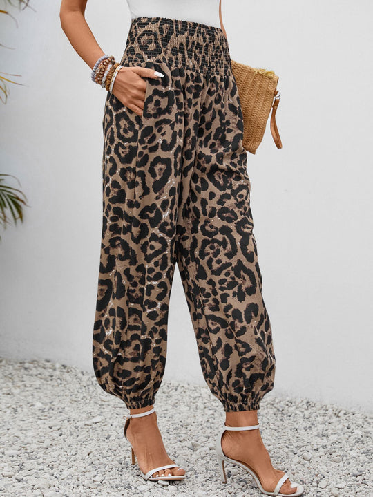 Damen weite Leopardenmuster-Hosen