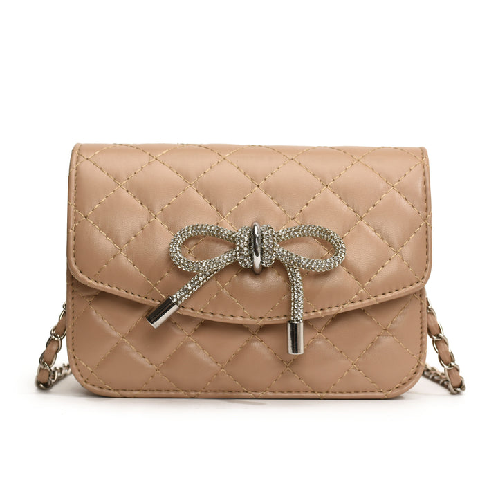 Damen Mini-Handtasche mit luxuriösem Steppmuster und funkelndem Kettenanhänger Nord Taschen