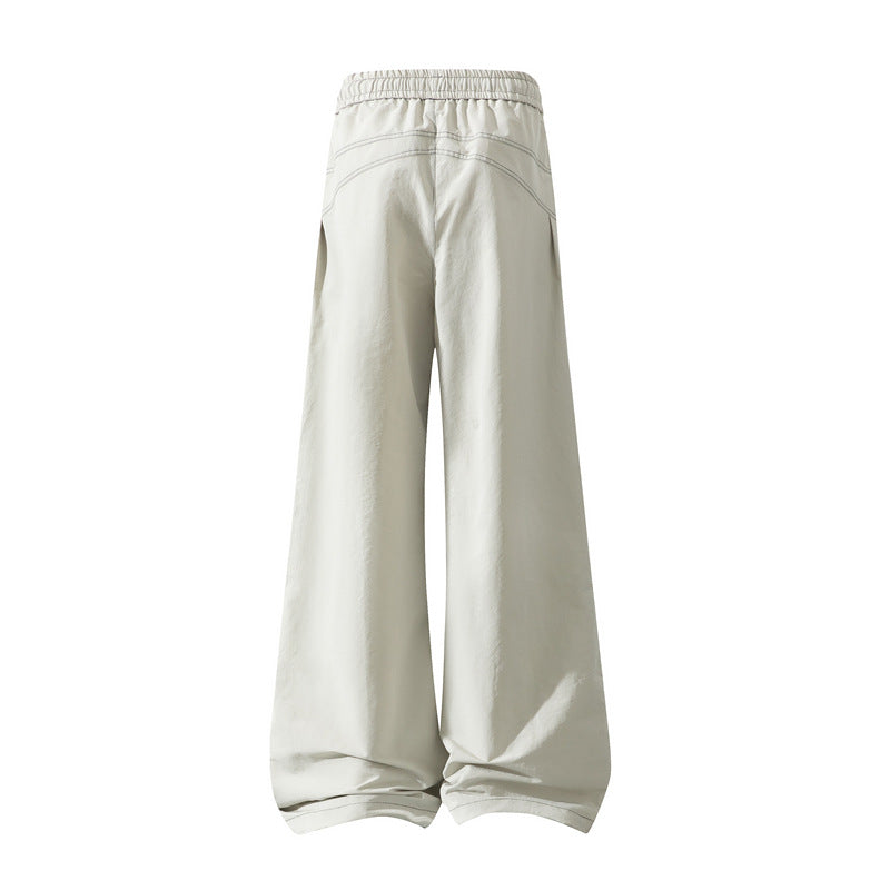 Herren Weite Cargo‑Hose mit Tunnelzugbund, Utility‑Nähten und Reißverschluss‑Taschen Nord Taschen