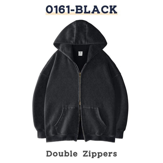 Unisex Oversized Kapuzenjacke mit Doppelreißverschluss und Kängurutaschen Nord Taschen