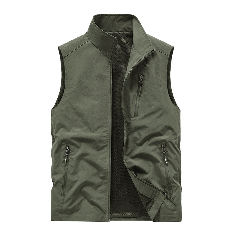 Herren Sportliche Outdoor-Weste mit funktionalen Reißverschlusstaschen Nord Taschen