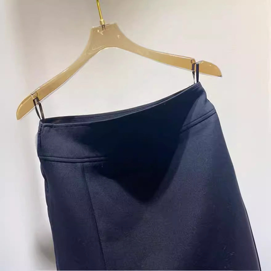 Damen Eleganter Bleistiftrock mit Schlitz Nord Taschen