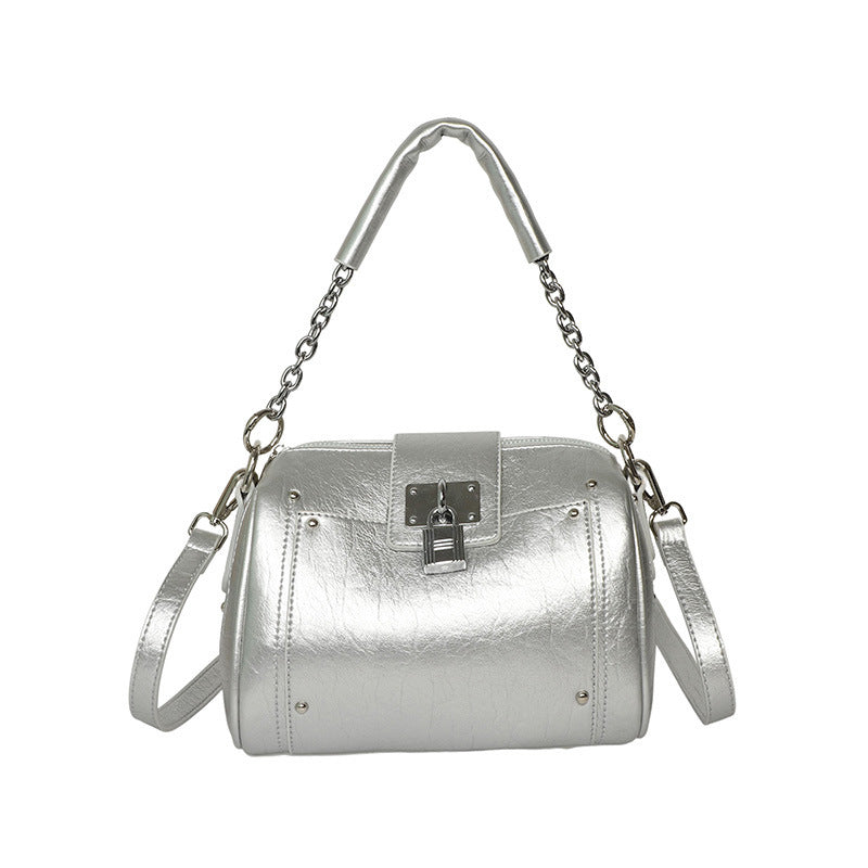 Damen Leder Handtasche mit eleganter Schnappverschluss Nord Taschen