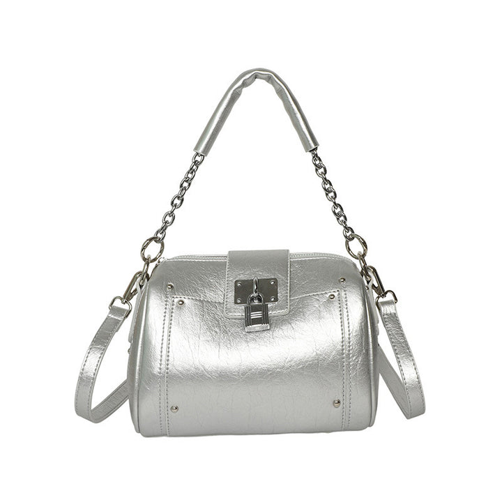 Damen Leder Handtasche mit eleganter Schnappverschluss Nord Taschen