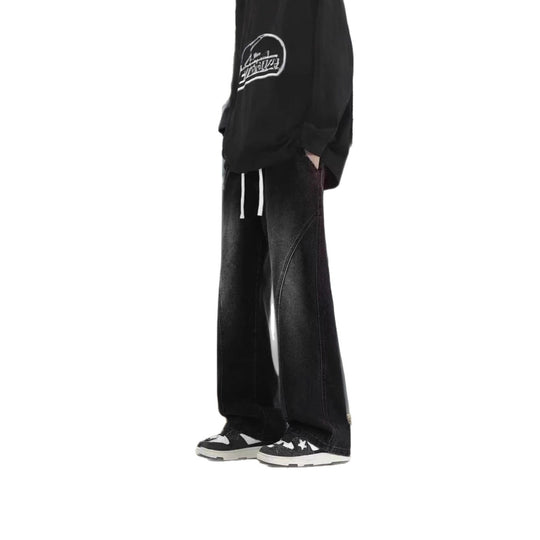 Damen Weitgeschnittene Jeans mit elastischem Bund Nord Taschen