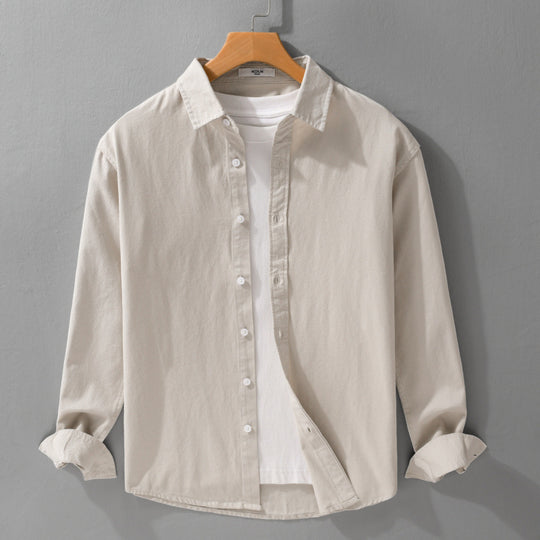 Herren Texturiertes Baumwoll-Hemdjacken-Overshirt im Relaxed-Fit mit Kentkragen Nord Taschen