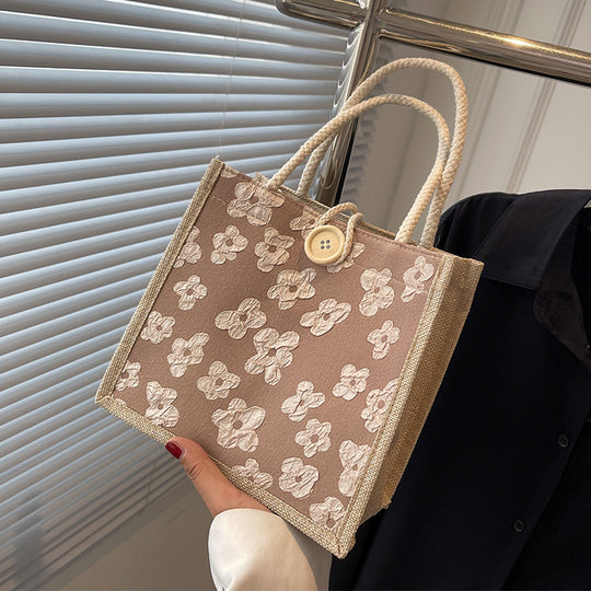 Damen Stoff Tragetasche mit floralem Design Nord Taschen