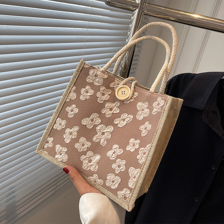 Damen Stoff Tragetasche mit floralem Design Nord Taschen