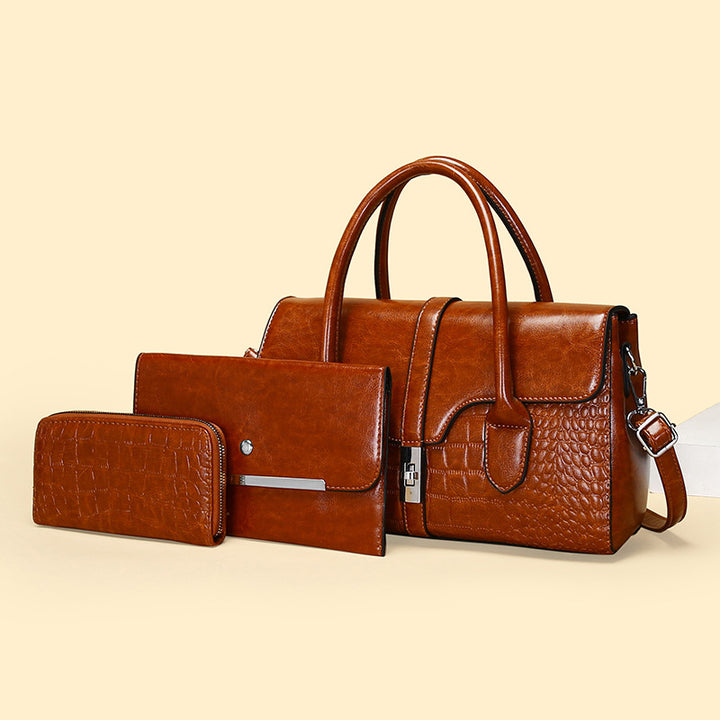 Damen Handtaschen-Set mit eleganter Prägung und praktischem Innenlayout Nord Taschen