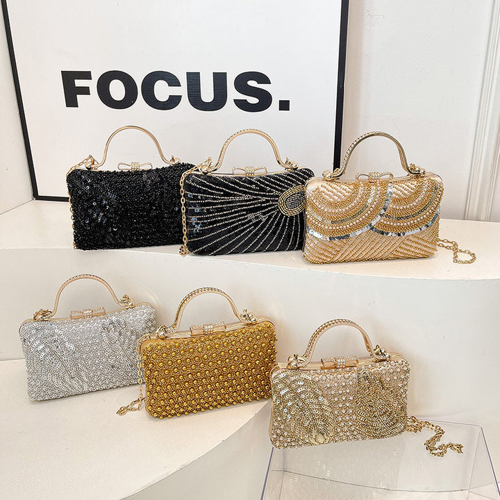 Damen glamouröse Clutch-Handtasche mit funkelndem Perlenbesatz Nord Taschen