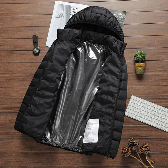 Herren ultraleichter gesteppter Parka mit Kapuze und thermoregulierender Isolierung Nord Taschen