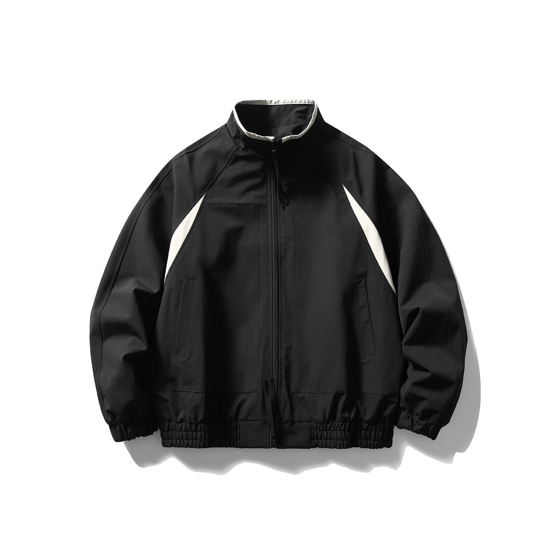 Herren Oversize Bomberjacke mit Stehkragen, Raglanärmeln und elastischem Saum Nord Taschen
