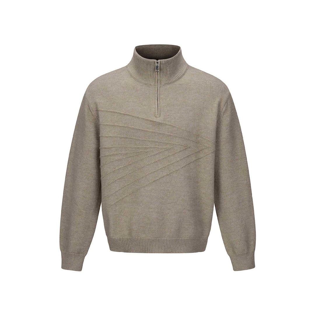 Herren Halbzip-Strickpullover mit Rippenkragen Nord Taschen