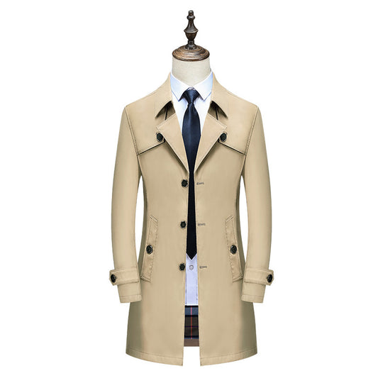 Herren Eleganter Slim-Fit Trenchcoat mit klassischer Knopfleiste und verstellbaren Manschetten Nord Taschen