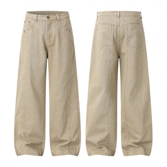 Damen Weite Highwaist-Ballonhose aus Baumwollmischung mit kastiger Silhouette Nord Taschen
