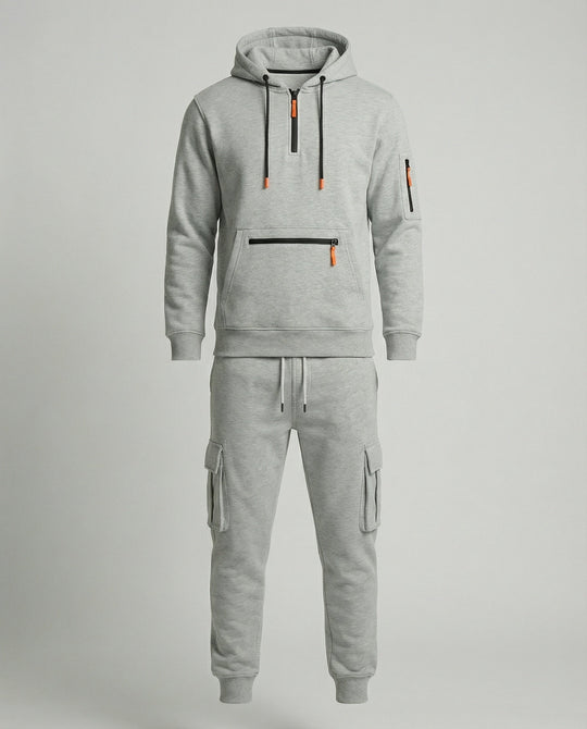 Freizeitanzug Herren mit Hoodie und Cargo Jogginghose